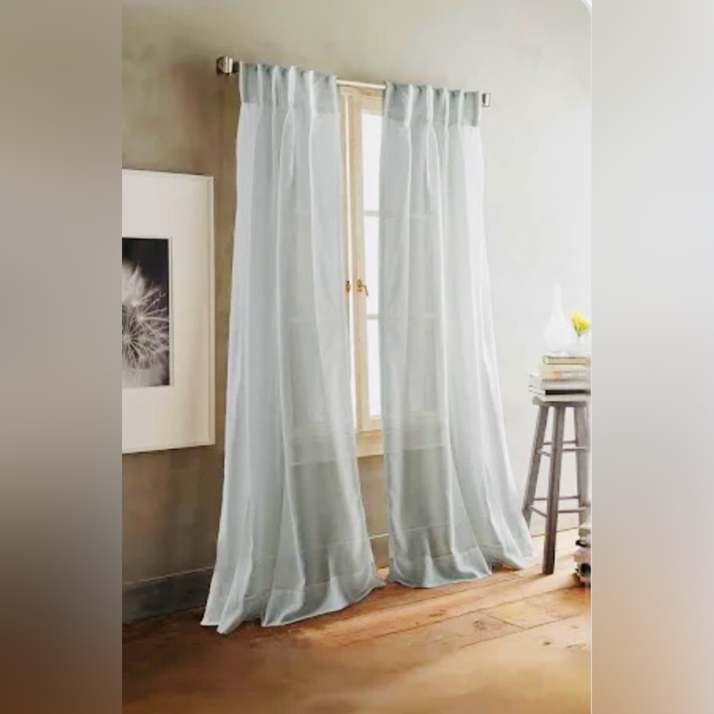 DKNY Paradox Ivory Sheer Curtain Pair 50” x 84”